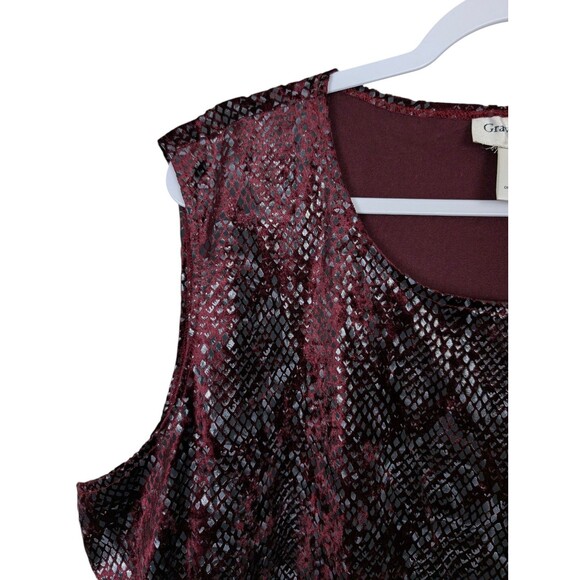 Vintage Susan Graver Shirt Set 1X Dark Red Velvet Blouse & Tank Top NWT - Picture 9 of 16